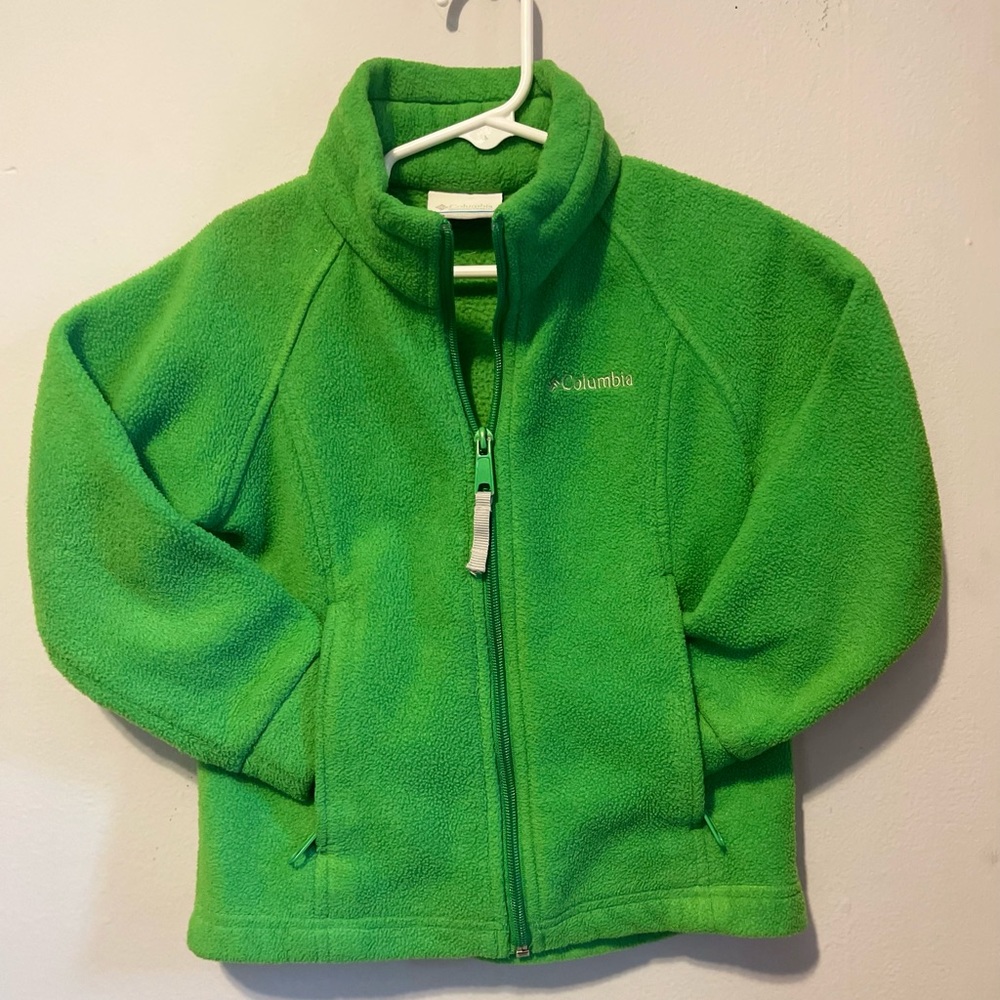 Green Fleece Columbia Jacket Size 4/5 Toddler/Little Kid